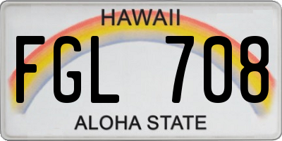 HI license plate FGL708