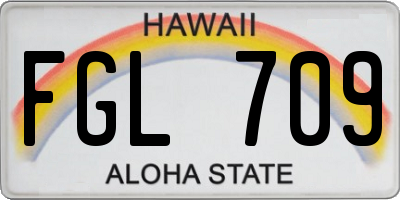 HI license plate FGL709