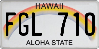 HI license plate FGL710