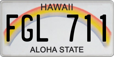 HI license plate FGL711