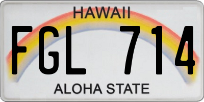 HI license plate FGL714
