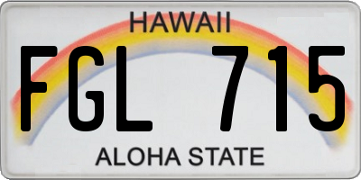 HI license plate FGL715