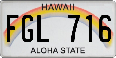 HI license plate FGL716