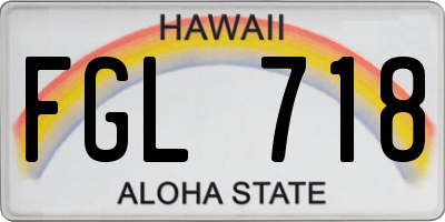 HI license plate FGL718