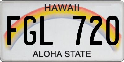 HI license plate FGL720
