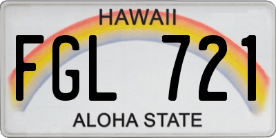 HI license plate FGL721