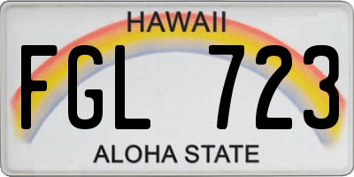 HI license plate FGL723