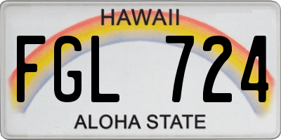 HI license plate FGL724