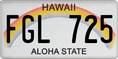 HI license plate FGL725