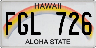 HI license plate FGL726