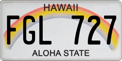 HI license plate FGL727