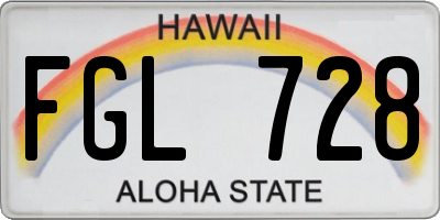 HI license plate FGL728