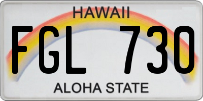 HI license plate FGL730