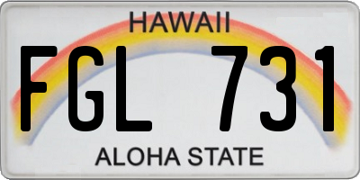 HI license plate FGL731