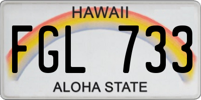 HI license plate FGL733