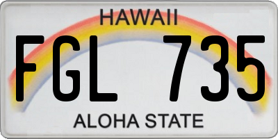 HI license plate FGL735