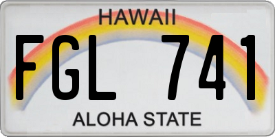 HI license plate FGL741