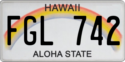 HI license plate FGL742