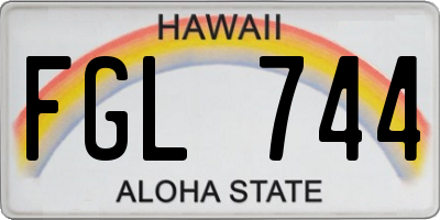 HI license plate FGL744