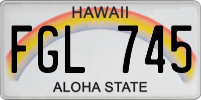 HI license plate FGL745