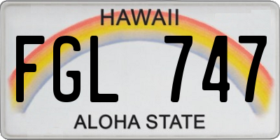 HI license plate FGL747