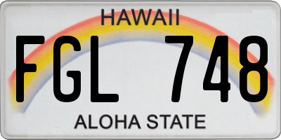 HI license plate FGL748