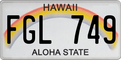 HI license plate FGL749