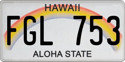 HI license plate FGL753