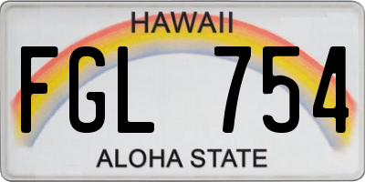 HI license plate FGL754