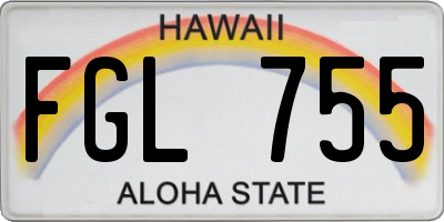 HI license plate FGL755