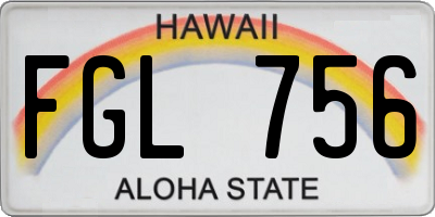 HI license plate FGL756