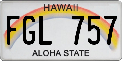 HI license plate FGL757