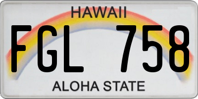 HI license plate FGL758