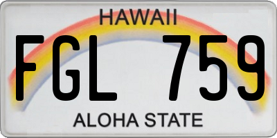 HI license plate FGL759