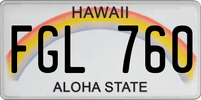 HI license plate FGL760
