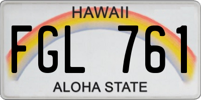 HI license plate FGL761
