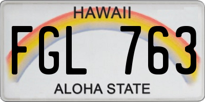 HI license plate FGL763