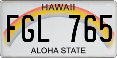 HI license plate FGL765