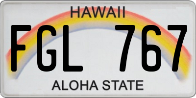 HI license plate FGL767