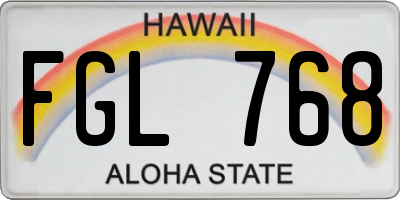 HI license plate FGL768