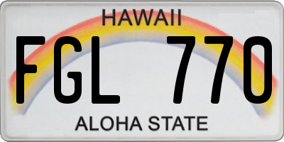 HI license plate FGL770