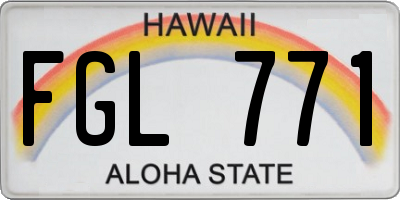 HI license plate FGL771