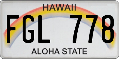 HI license plate FGL778