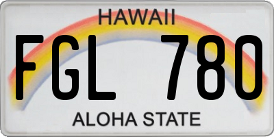 HI license plate FGL780