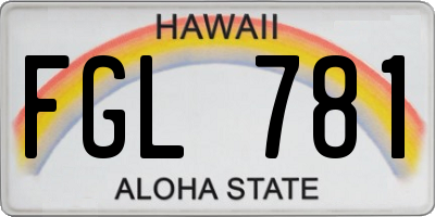 HI license plate FGL781