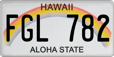 HI license plate FGL782