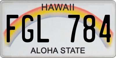 HI license plate FGL784