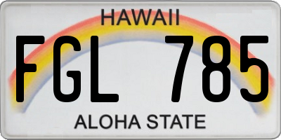 HI license plate FGL785