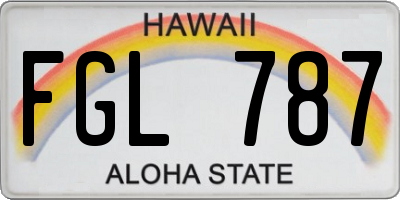HI license plate FGL787