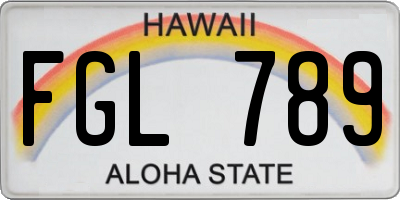 HI license plate FGL789